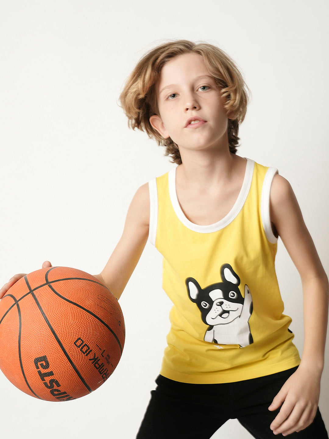 Boys Yellow Sleeveless T-shirt