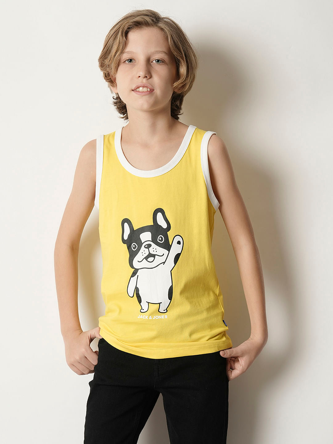 Boys Yellow Sleeveless T-shirt