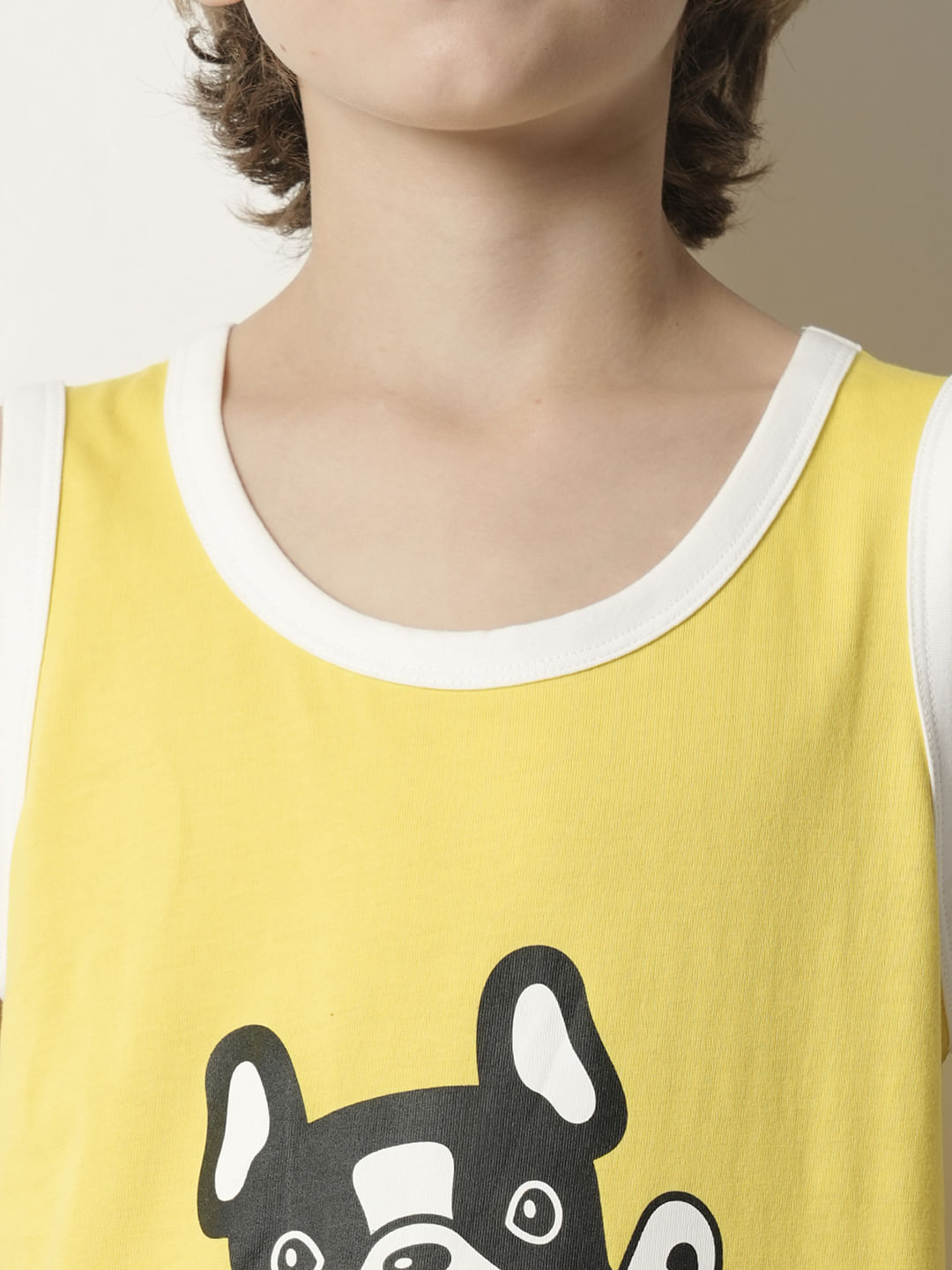 Boys Yellow Sleeveless T-shirt