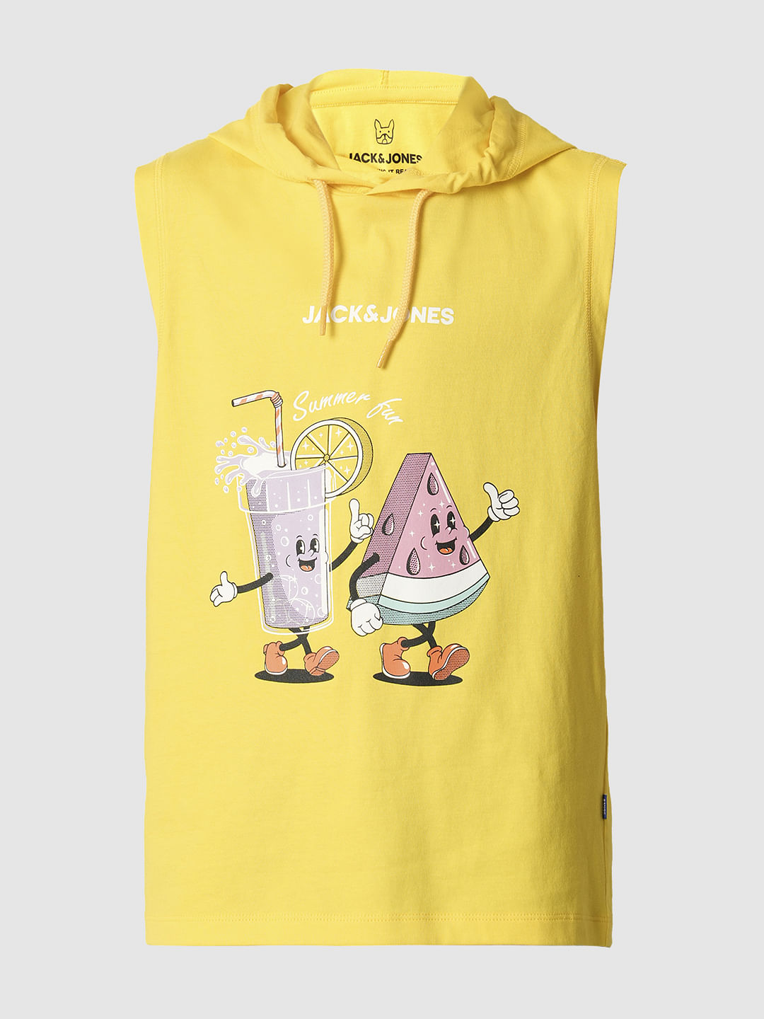 Boys Yellow Graphic Print Hooded T-shirt