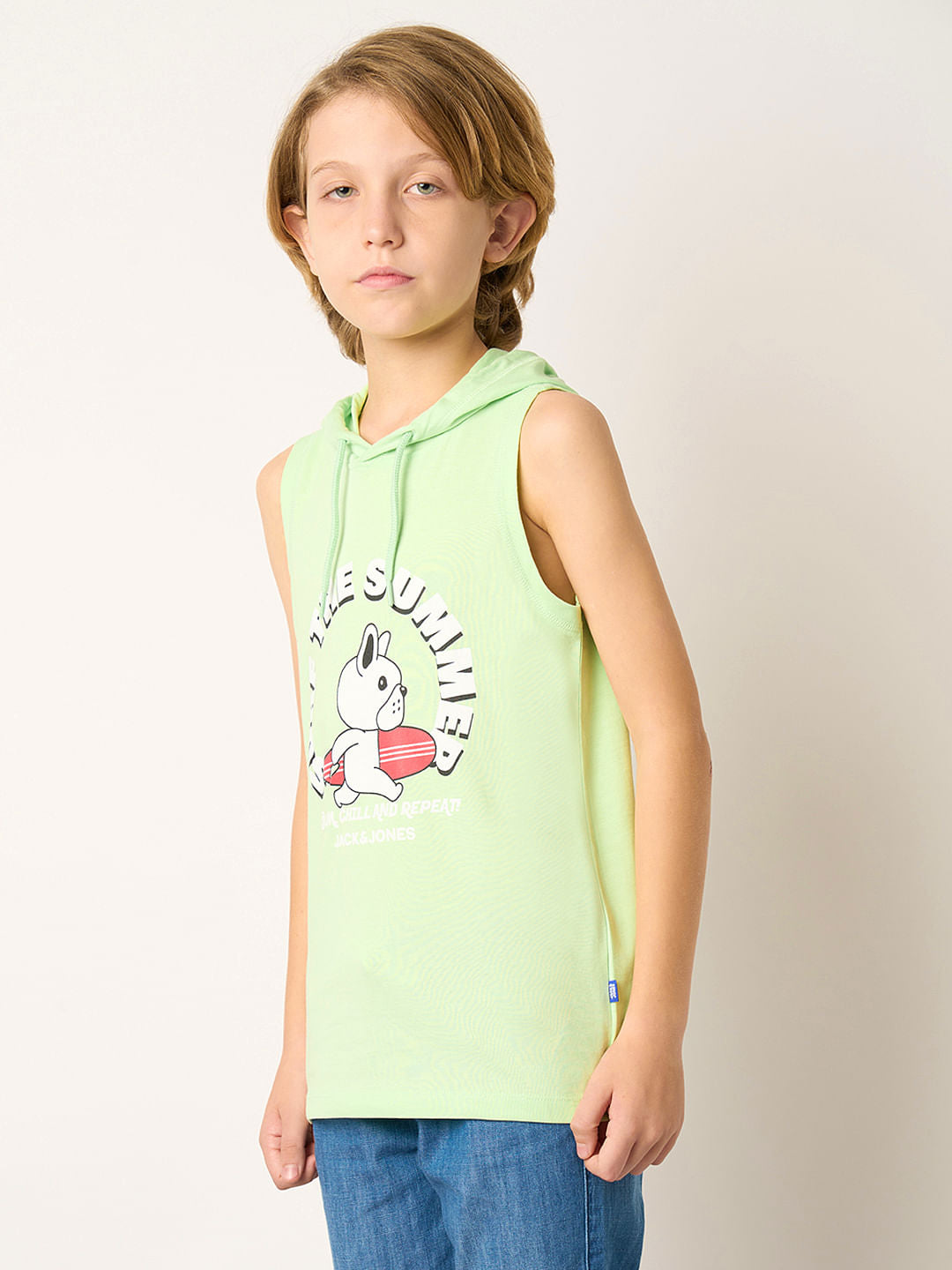 Boys Green Hooded T-shirt