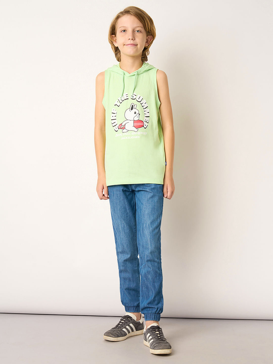 Boys Green Hooded T-shirt