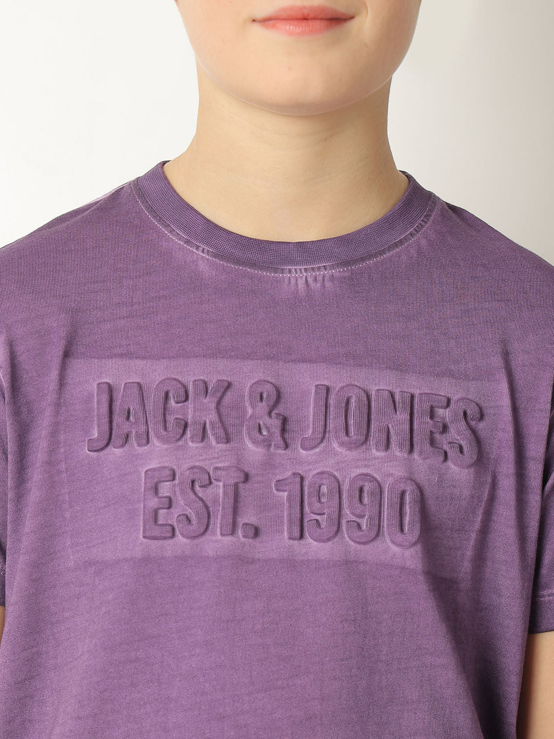 Boys Purple Logo Print T-shirt
