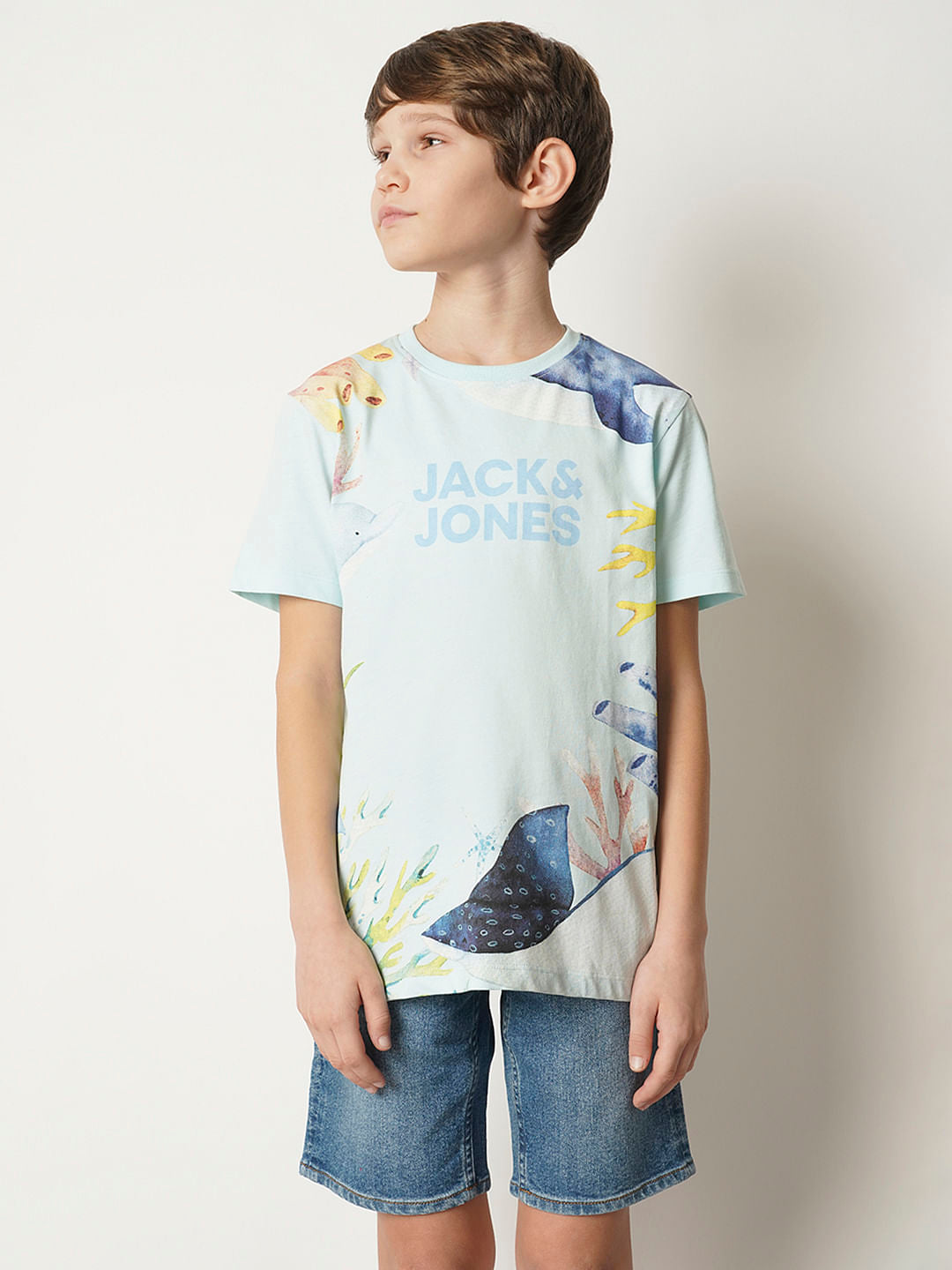 Boys Blue Underwater Print T-shirt