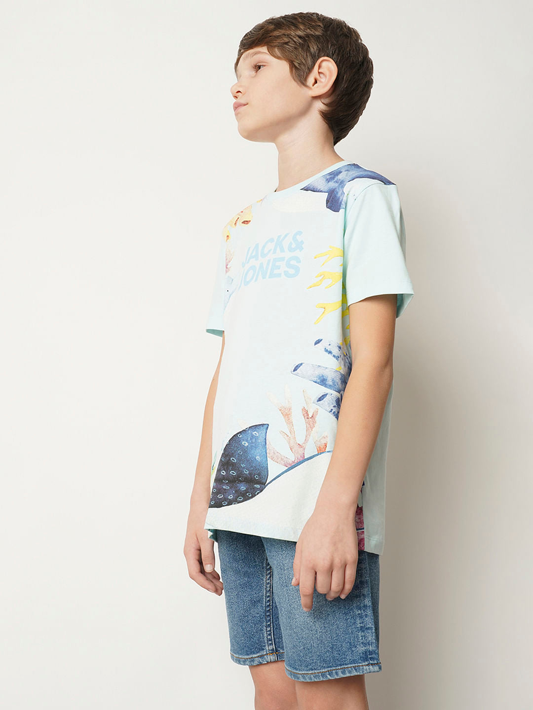 Boys Blue Underwater Print T-shirt