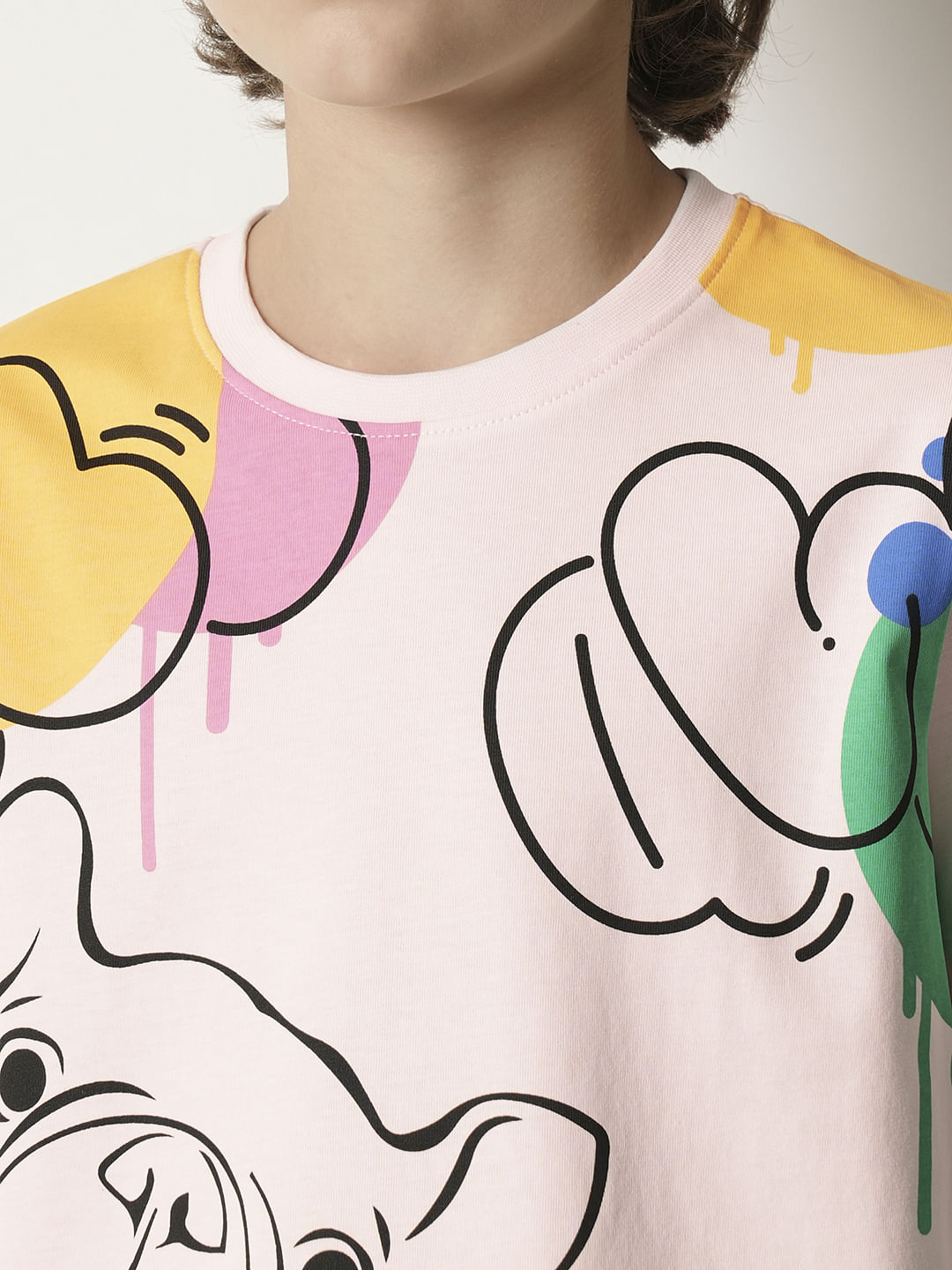 Boys Pink Graphic Print T-shirt