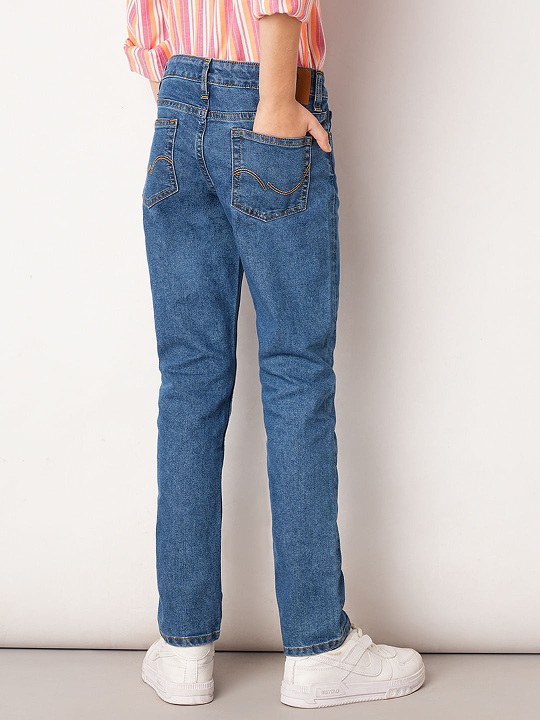 Blue Washed Regular Fit Jeans
