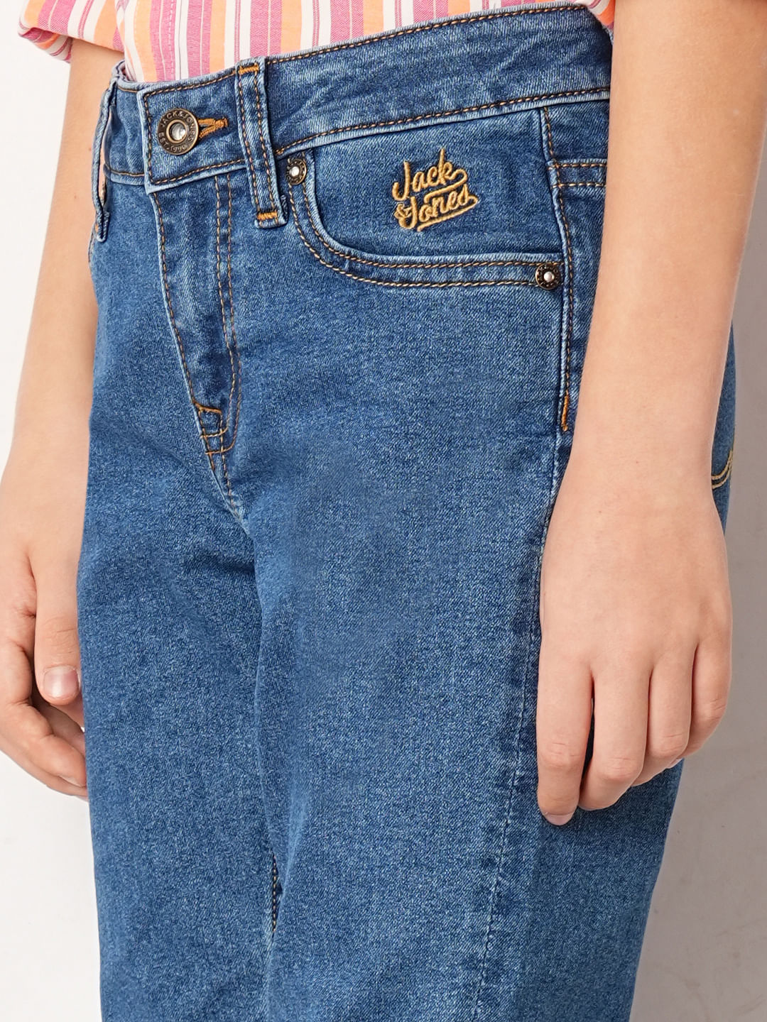 Blue Washed Regular Fit Jeans