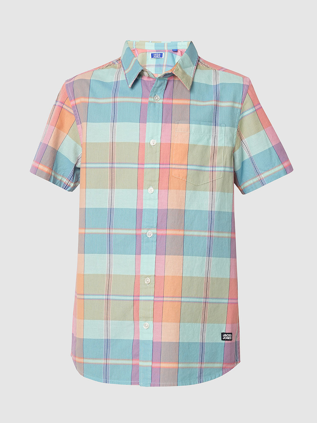 Boys Yellow & Blue Check Cotton Shirt
