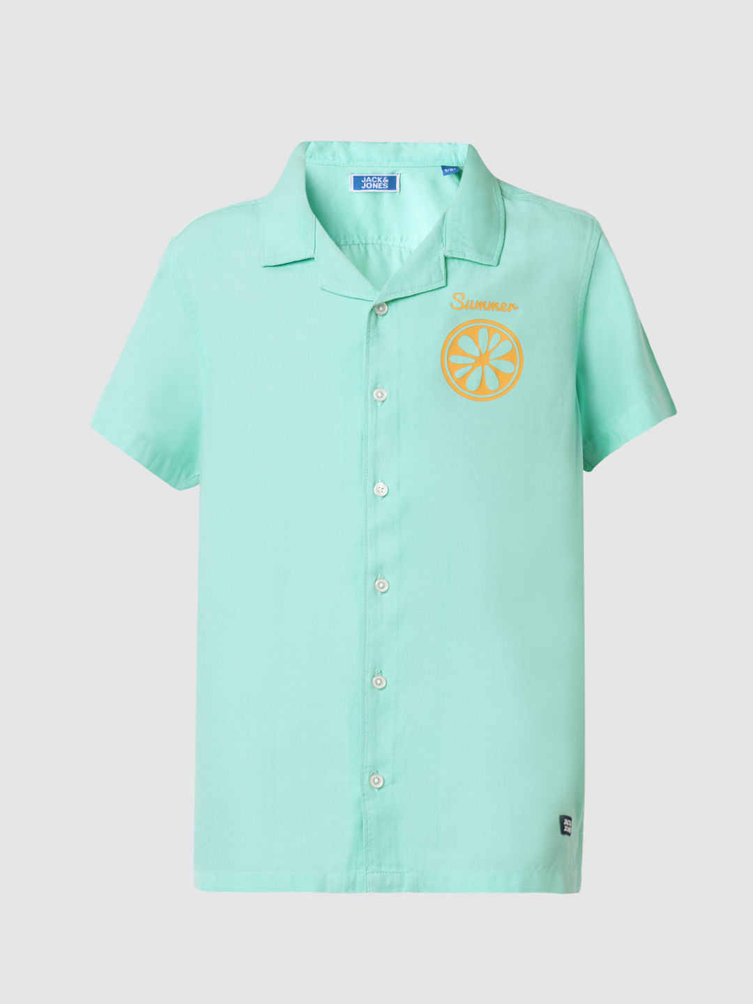 Boys Blue Travel Stamp Short Sleeves Shirt