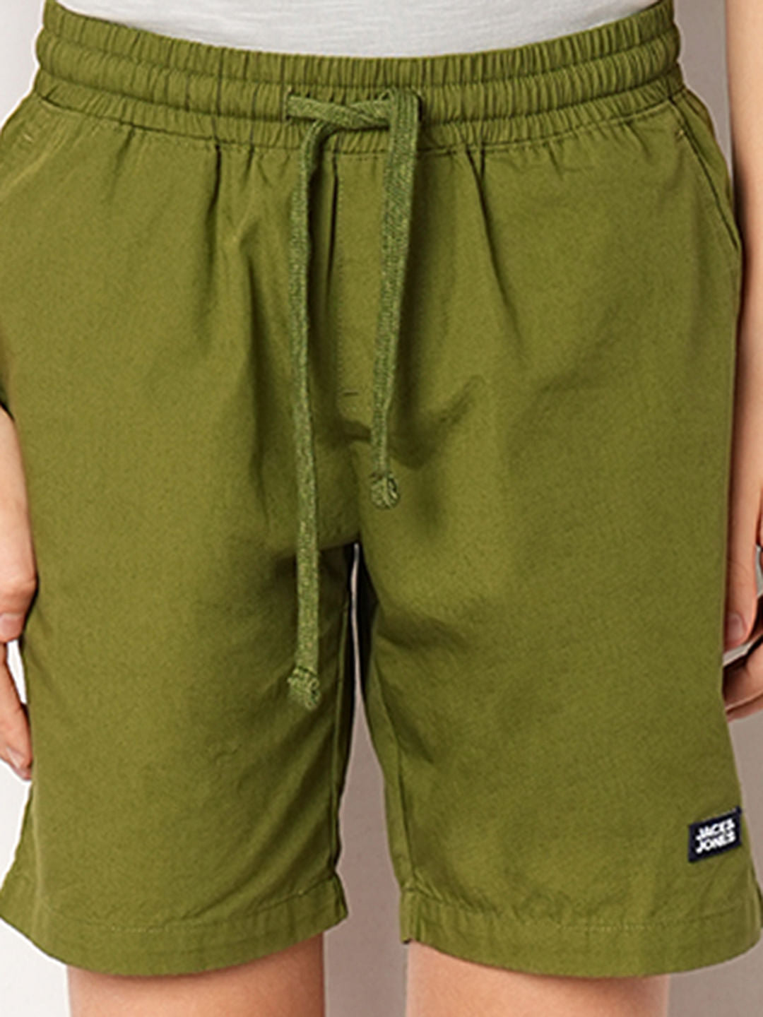 Dark Green Cotton Shorts