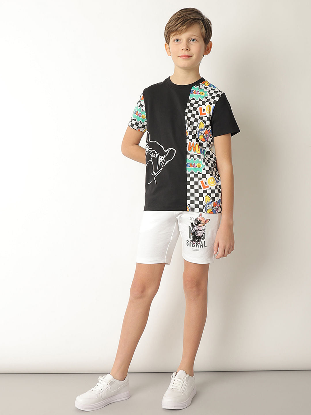 Boys White No Signal Knit Shorts