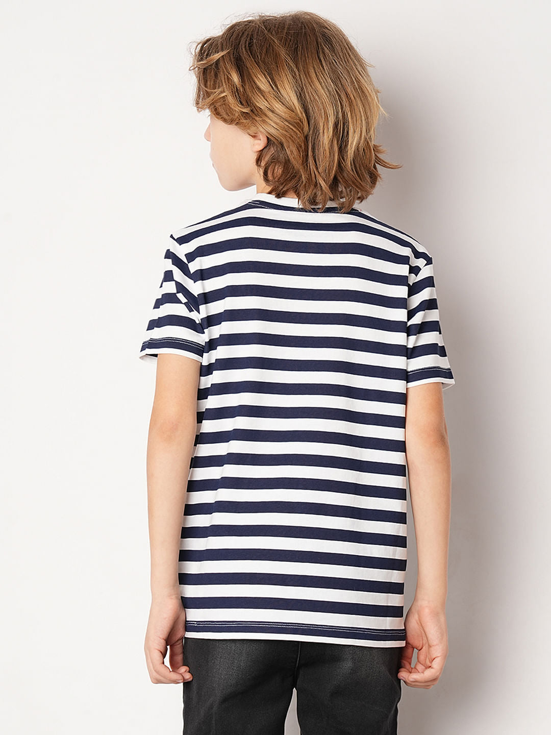 Navy Blue Striped T-shirt