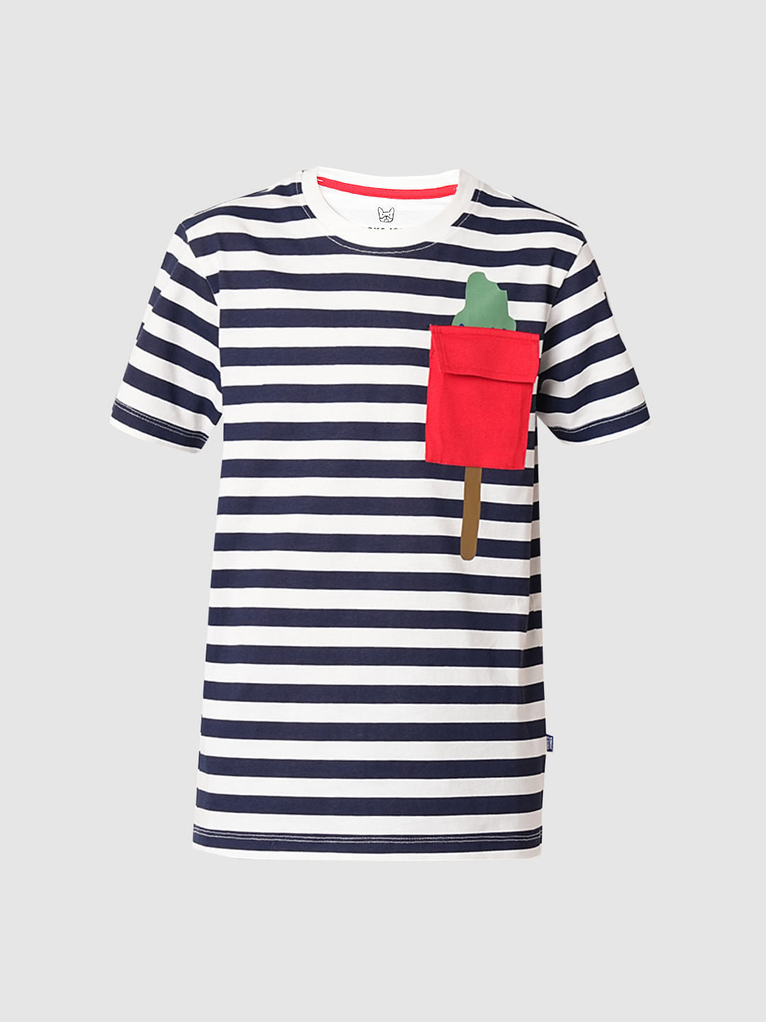 Navy Blue Striped T-shirt