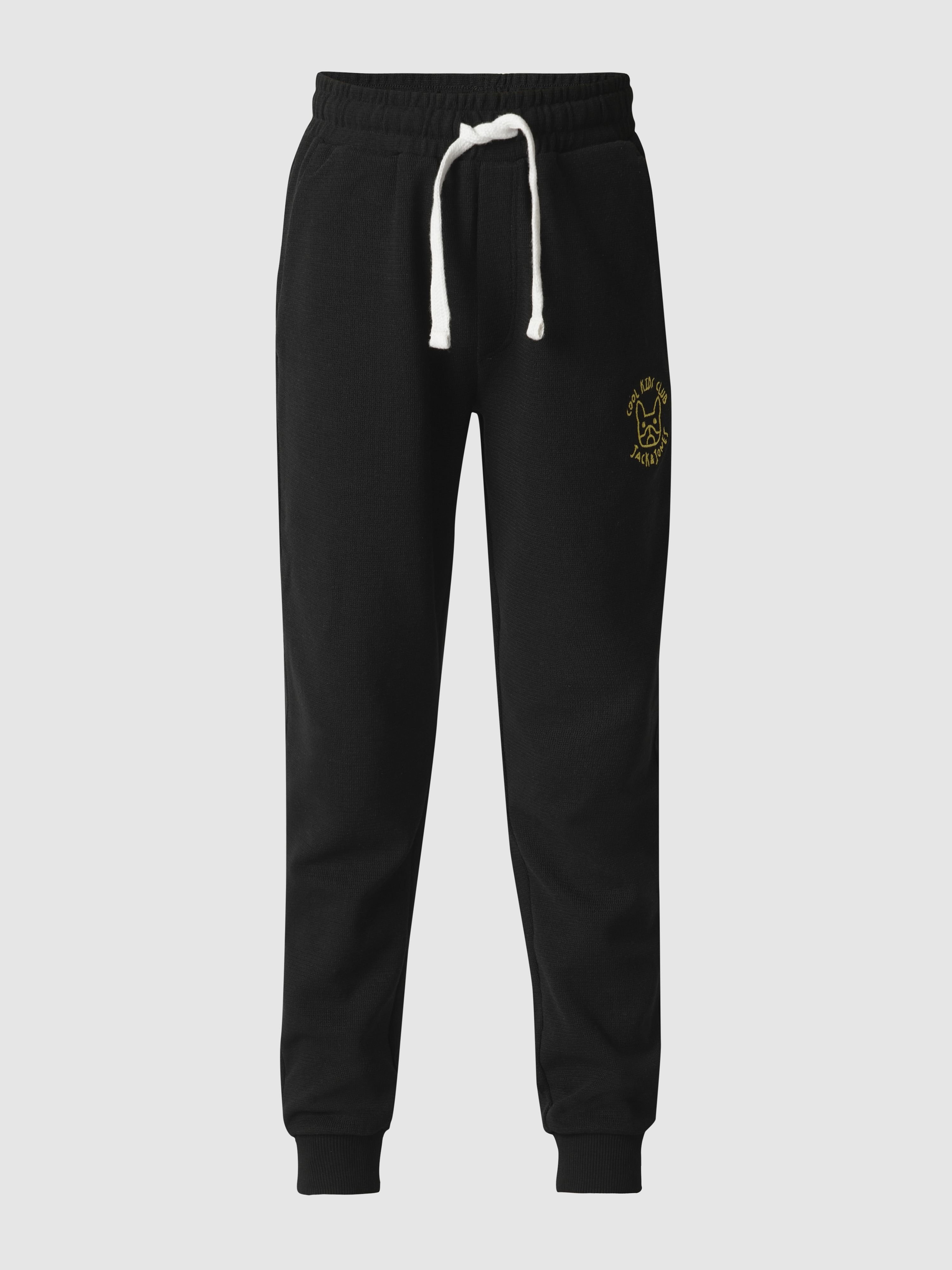 Boys Black Cotton Sweatpants