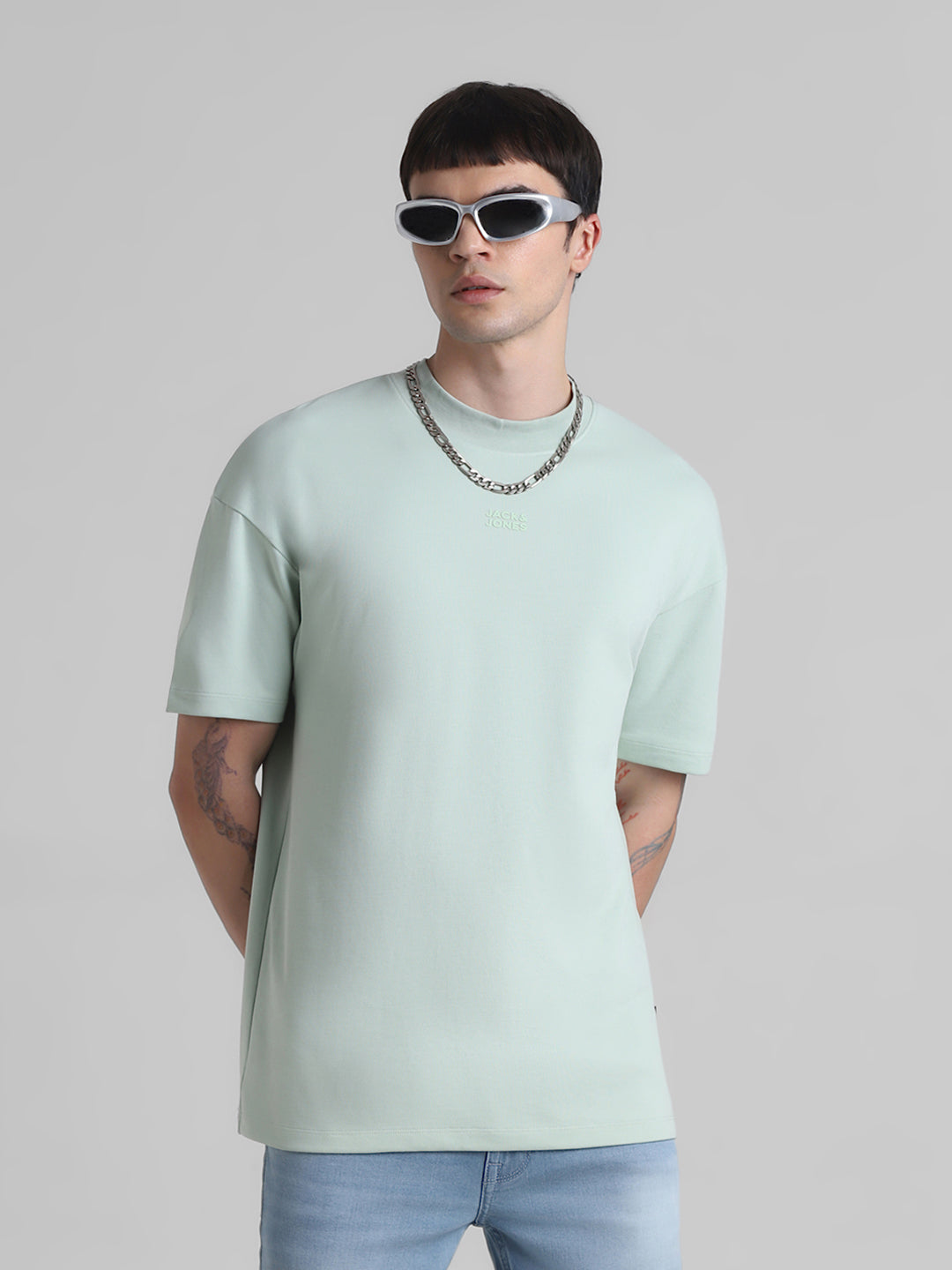 Green Logo Print Boxy T-shirt - S