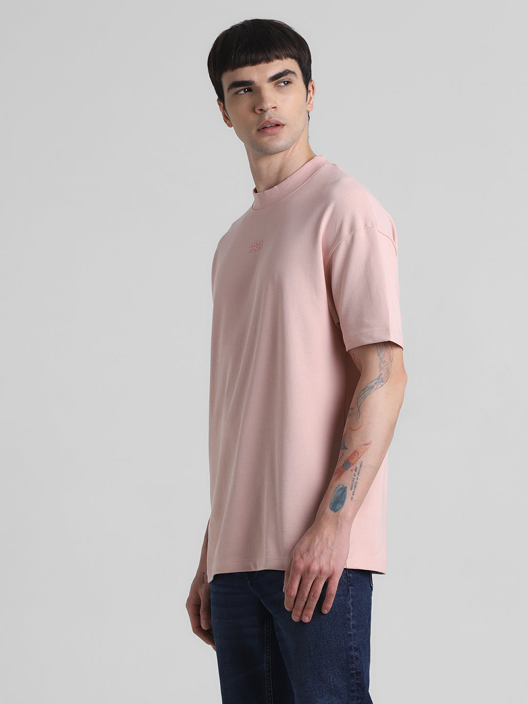 Pink Boxy Fit Crew Neck T-shirt