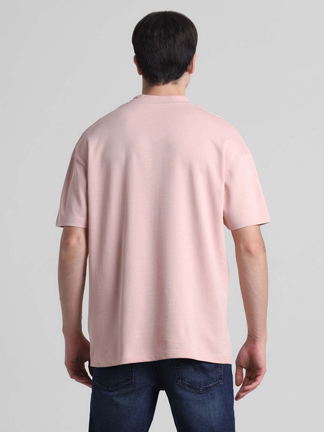 Pink Boxy Fit Crew Neck T-shirt