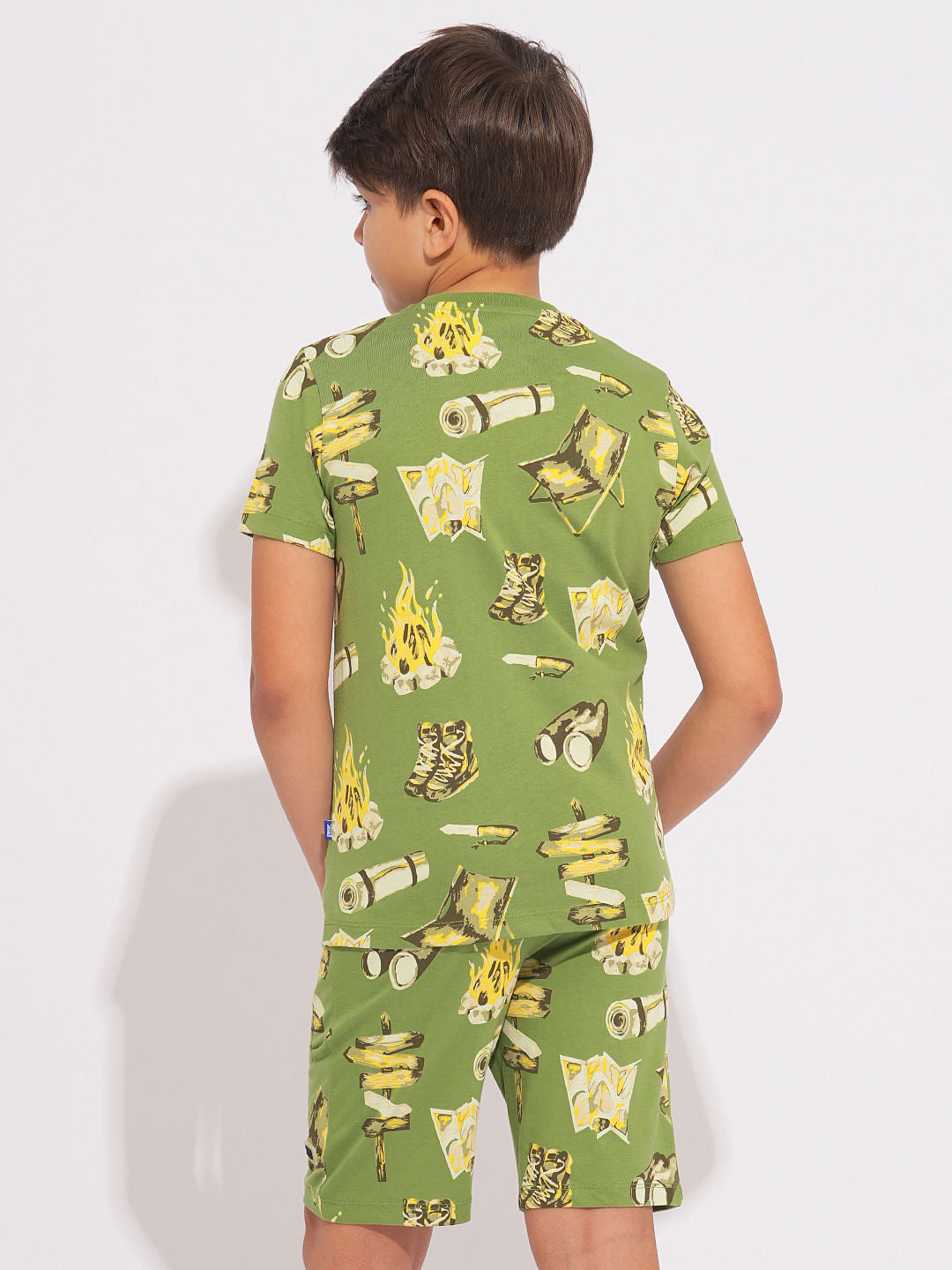 Boys Green Camp Tools Print Co-ord Set T-shirt