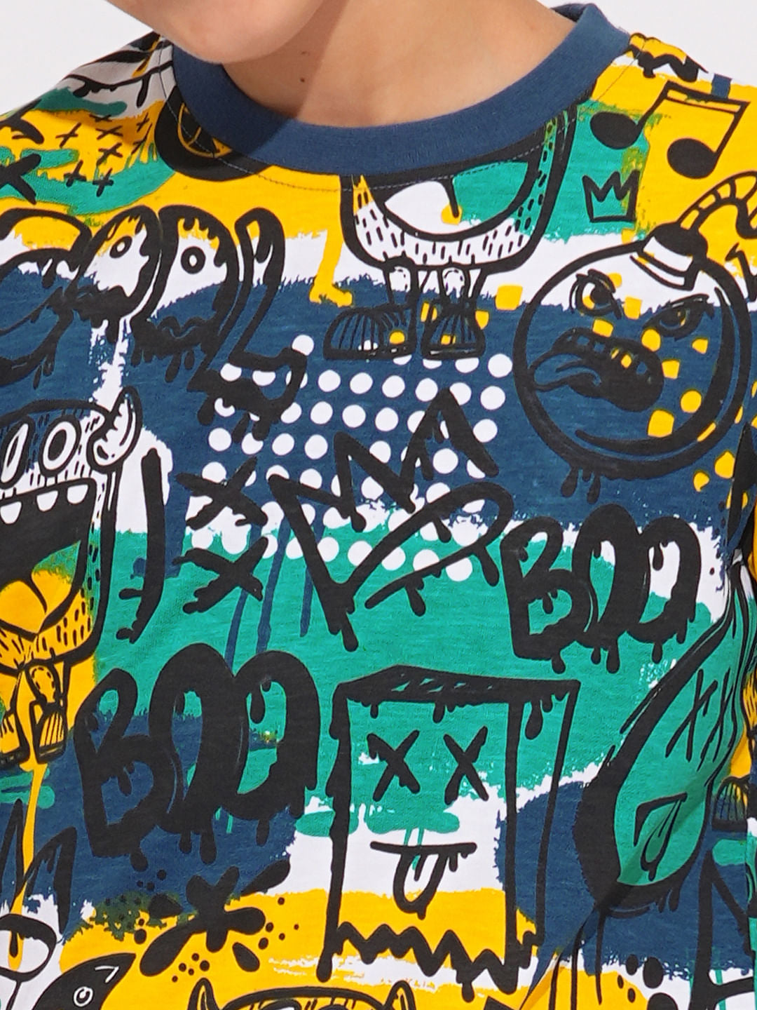 Boys Green Monster Art Print T-shirt