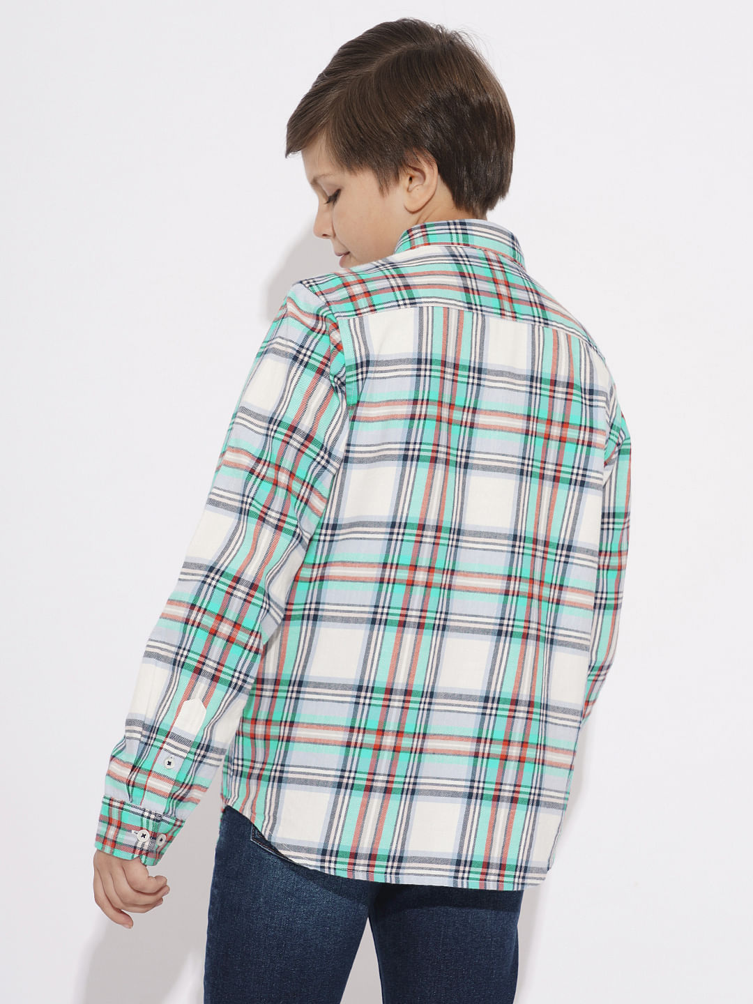 BOYS White Check Cotton Shirt