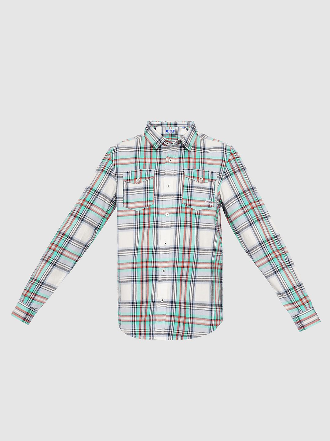 BOYS White Check Cotton Shirt