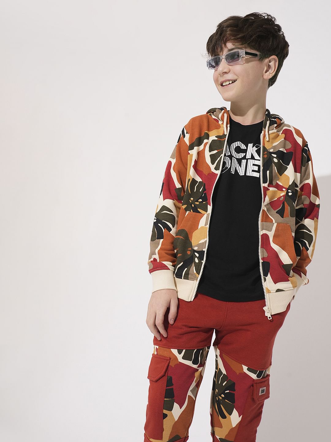 Boys Brown Camo Print Co-ord Set Sweatshirt - 4/5Y