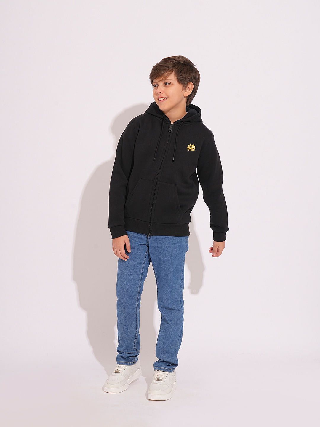 Boys Black Hooded Sweatshirt
