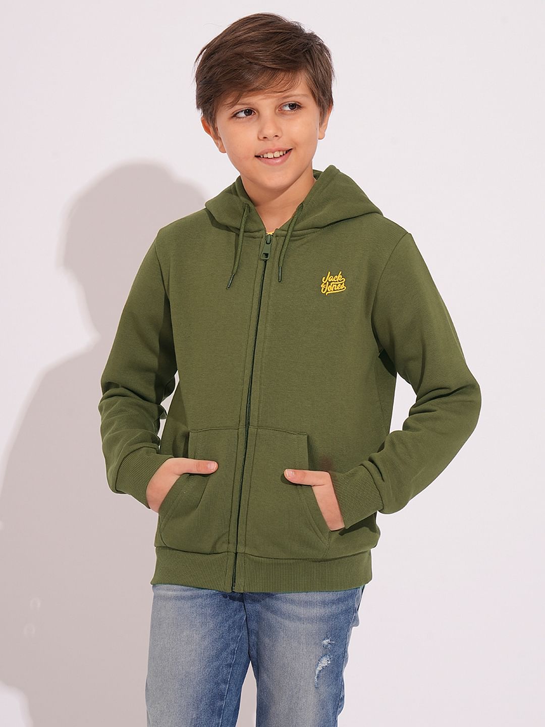 Boys Green Hooded Sweatshirt