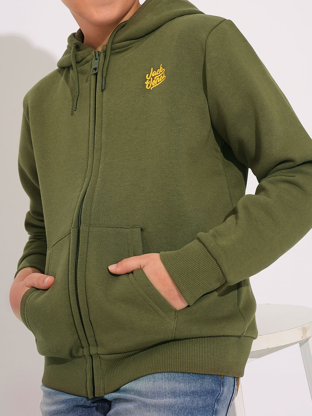 Boys Green Hooded Sweatshirt