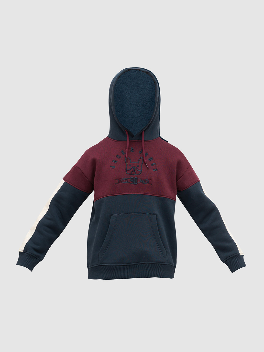 Boys Maroon Colourblocked Sweatshirt
