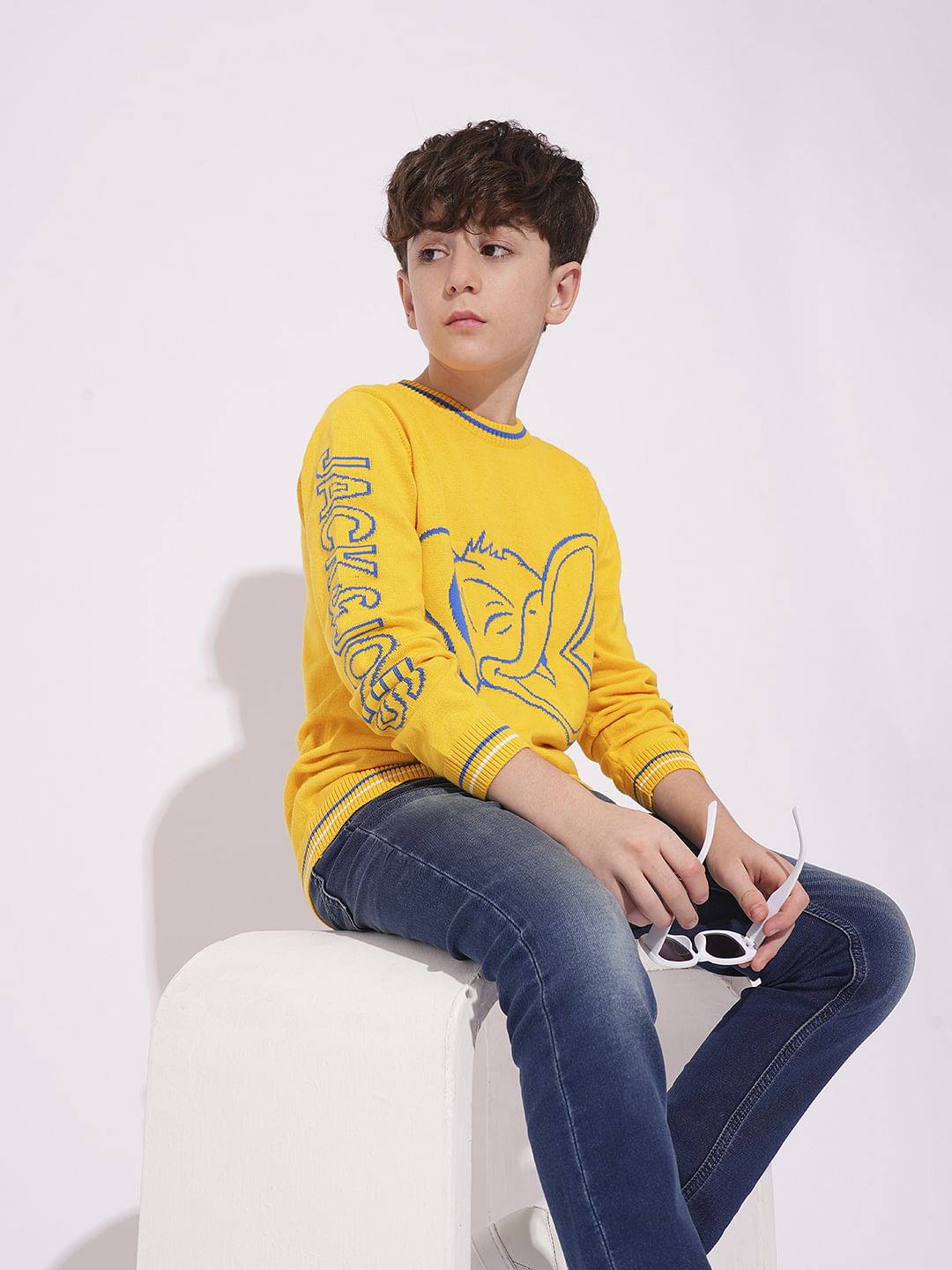 DONALD DUCK Yellow Printed Pullover - 4/5Y