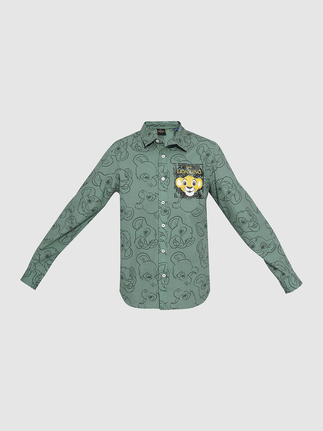 LION KING Green Printed Shirt