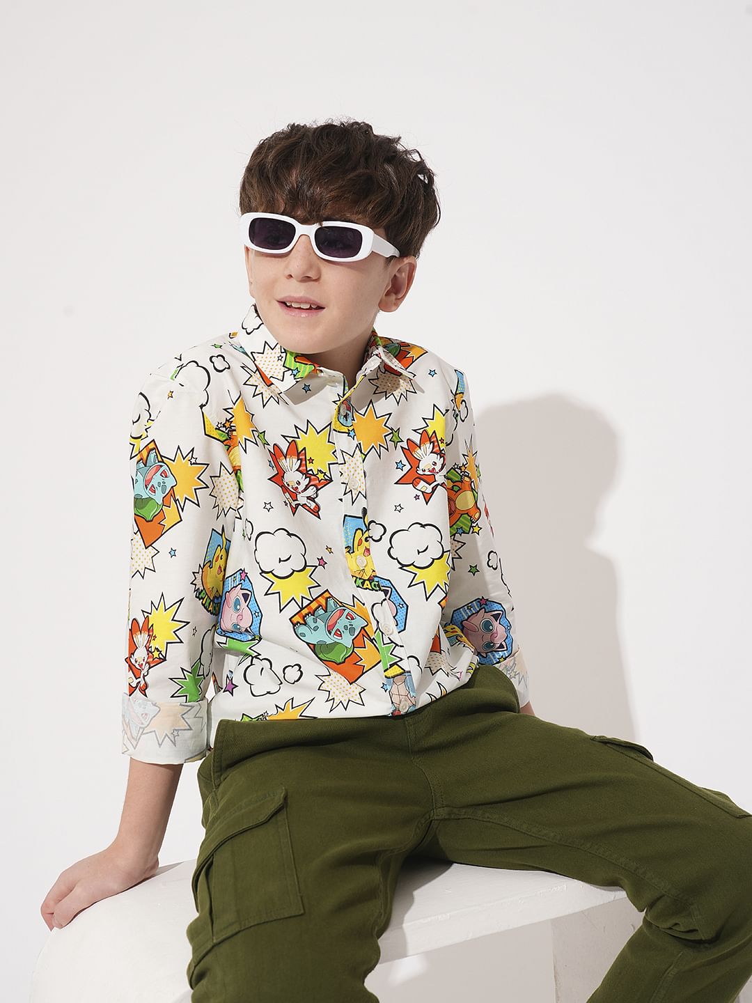 POKEMON Printed Cotton Shirt - 4/5Y