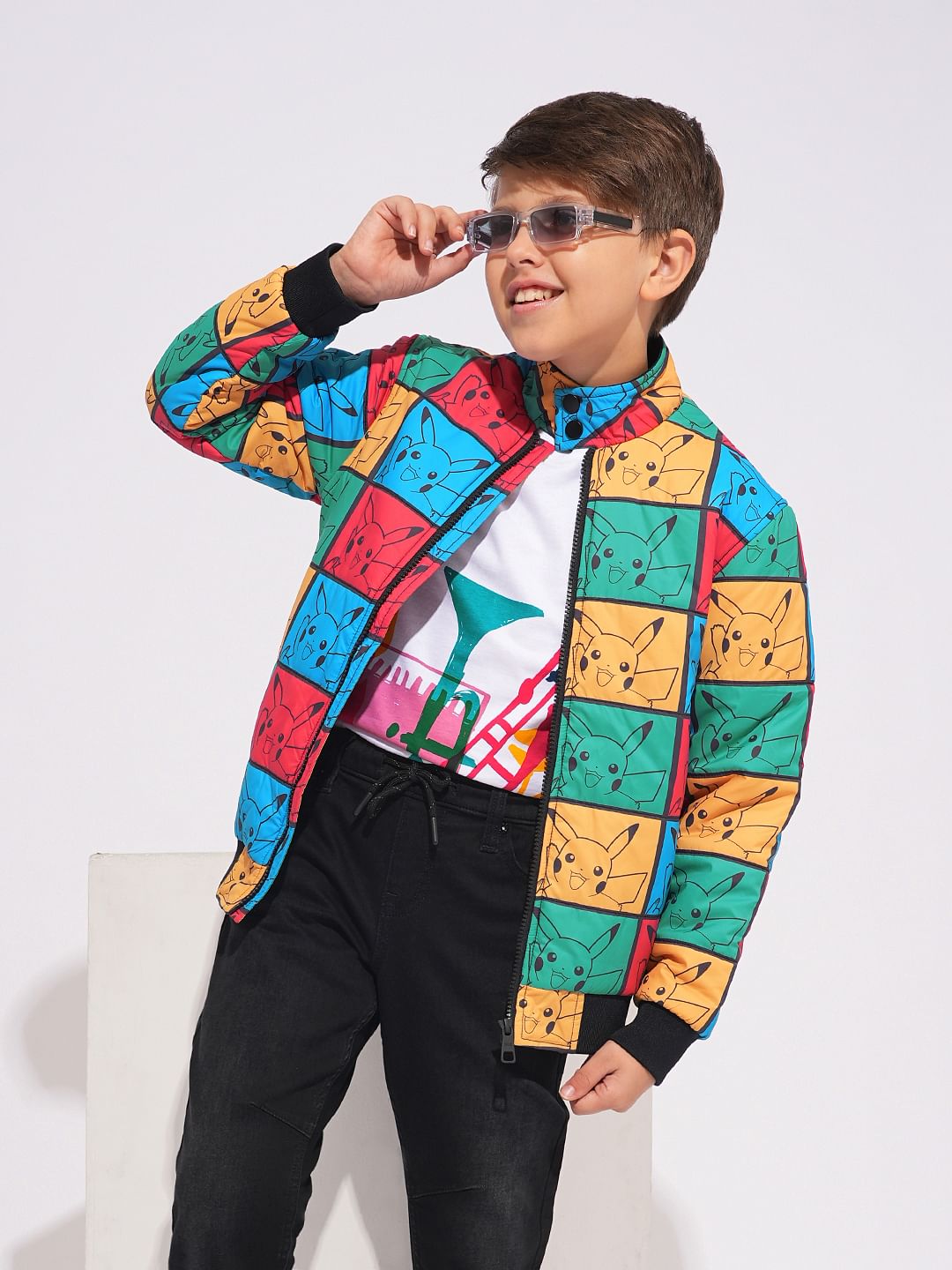 X Pokemon Multi-Colour Pikachu Bomber Jacket - 4/5Y