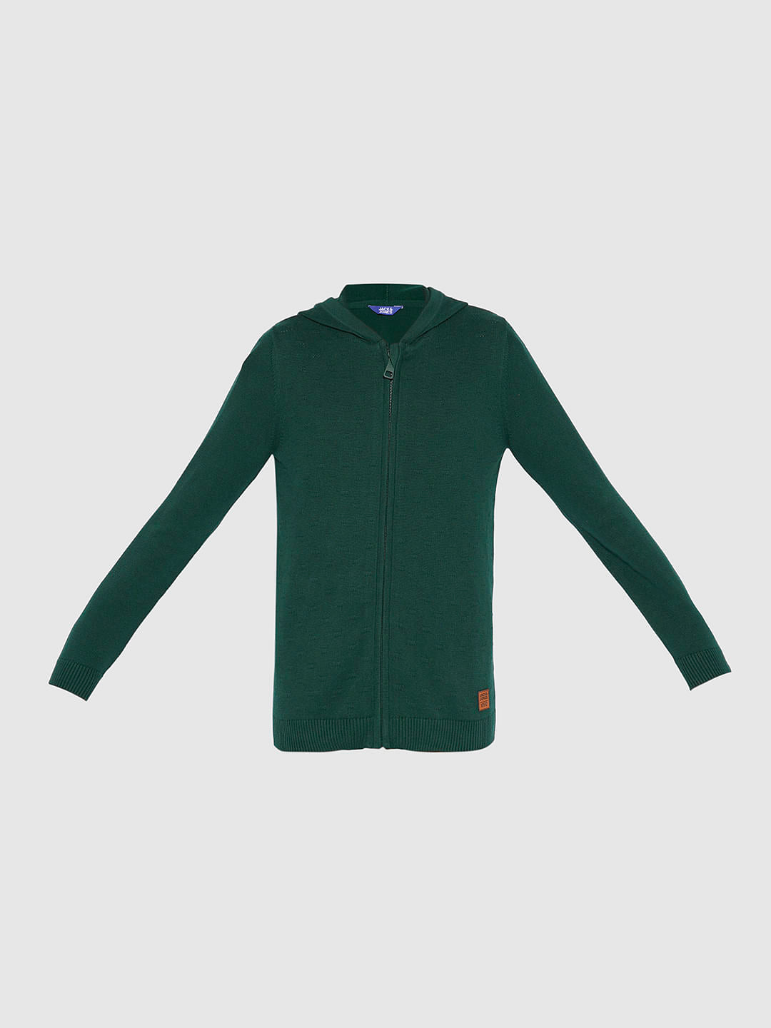 Boys Dark Green Hooded Sweater