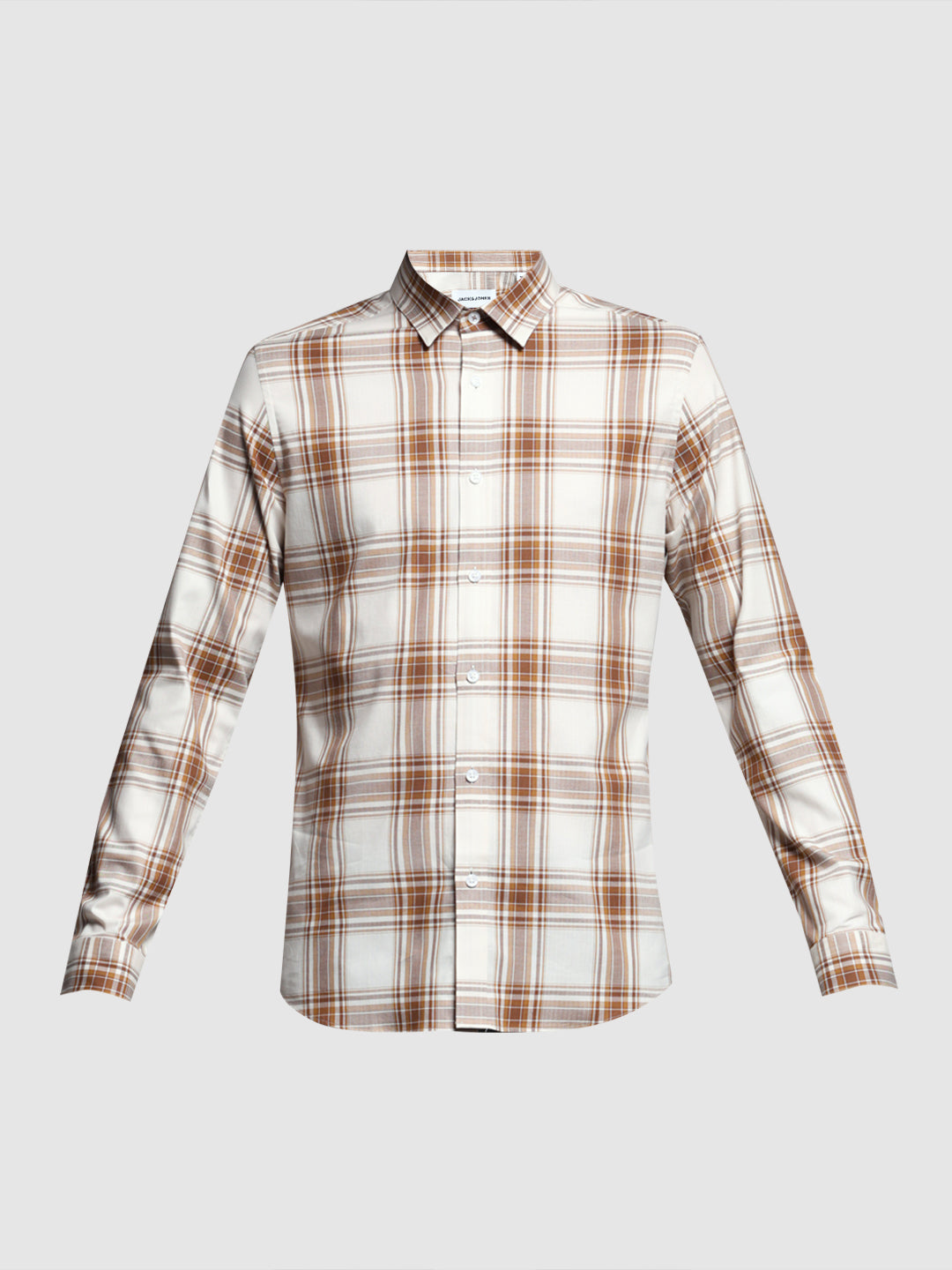 White & Brown Check Shirt