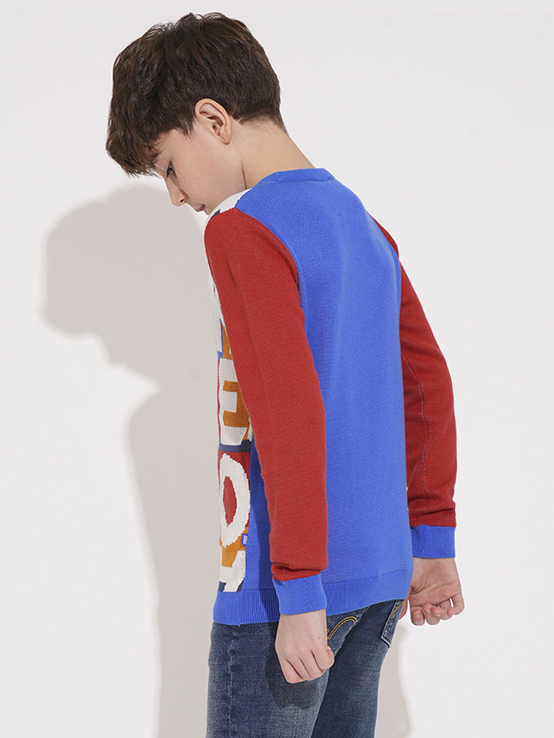 Boys Red Logo Print Pullover