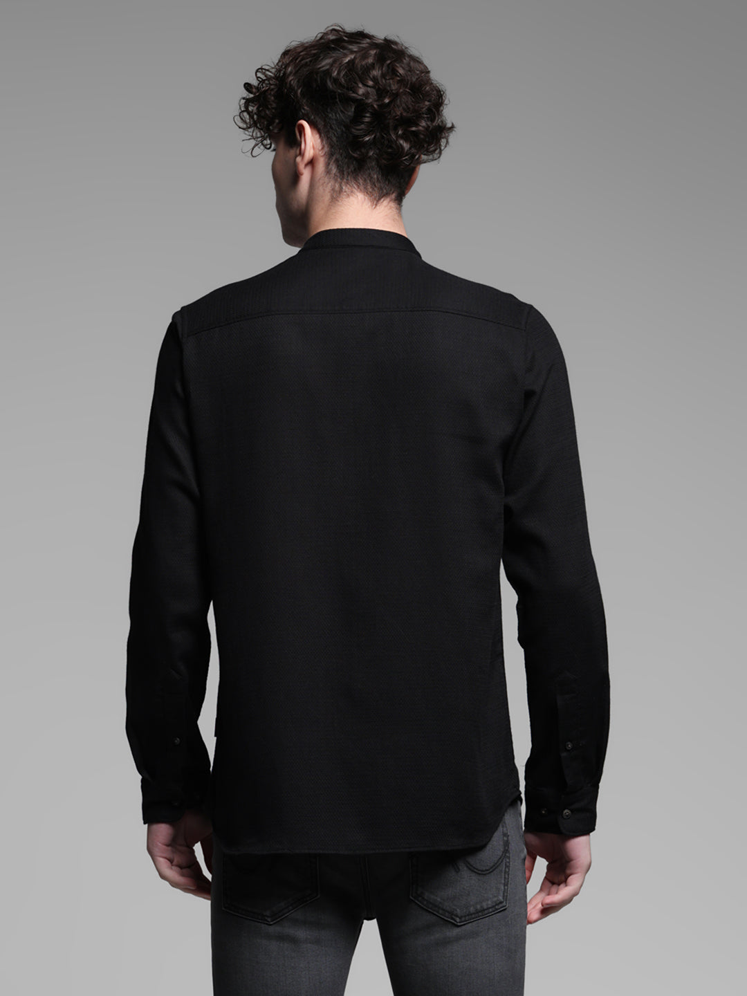 Black Dobby Cotton Shirt