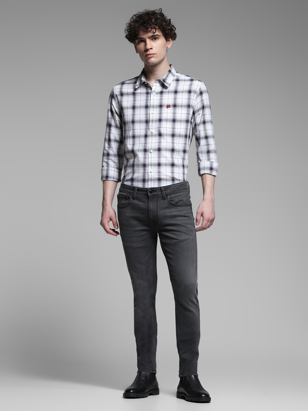White Check Cotton Shirt
