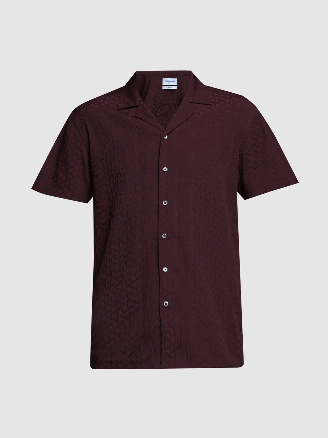Maroon Jacquard Comfort Fit Shirt