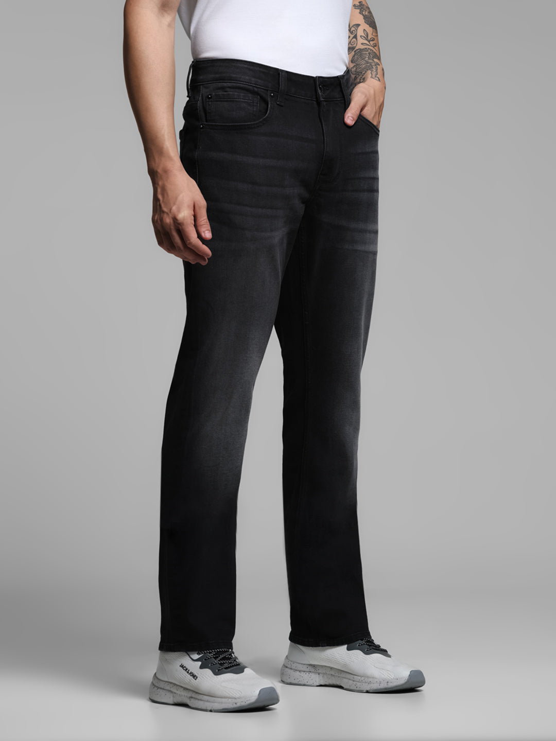 Black Clark Regular Straight Fit Jeans