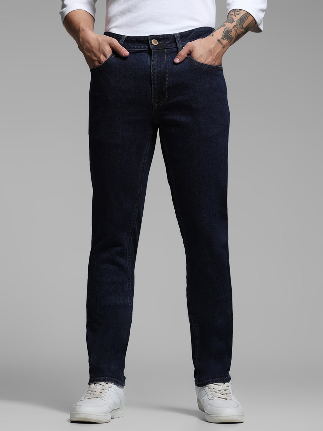 Dark Blue Ben Washed Skinny Jeans