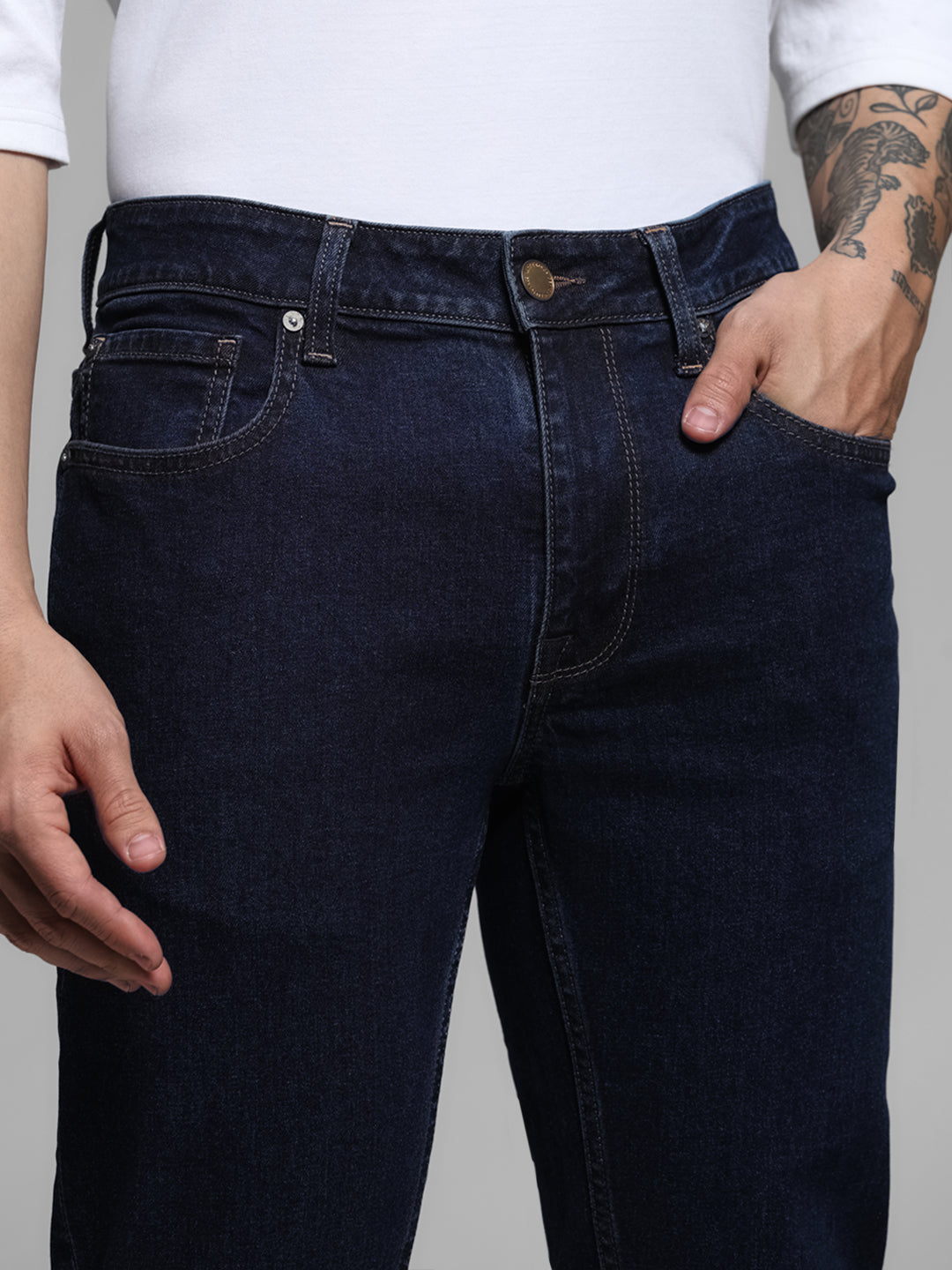 Dark Blue Ben Washed Skinny Jeans