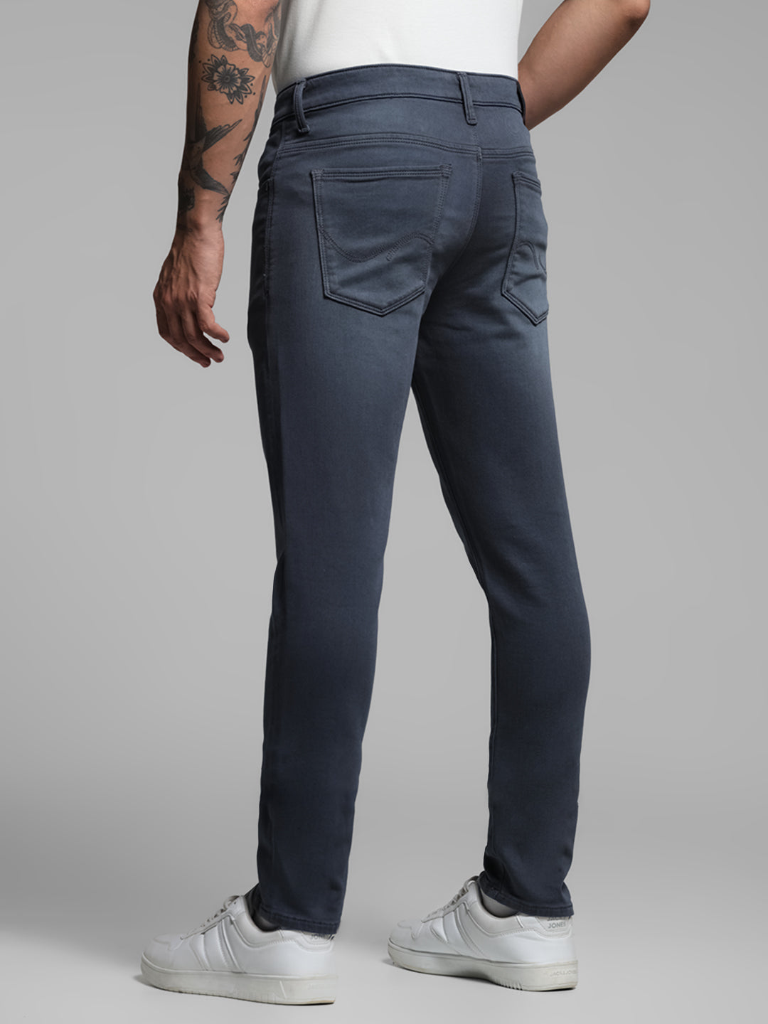 Dark Blue Knitted Glenn Slim Fit Jeans