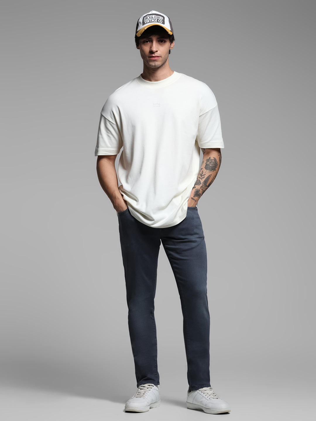 Dark Blue Knitted Glenn Slim Fit Jeans