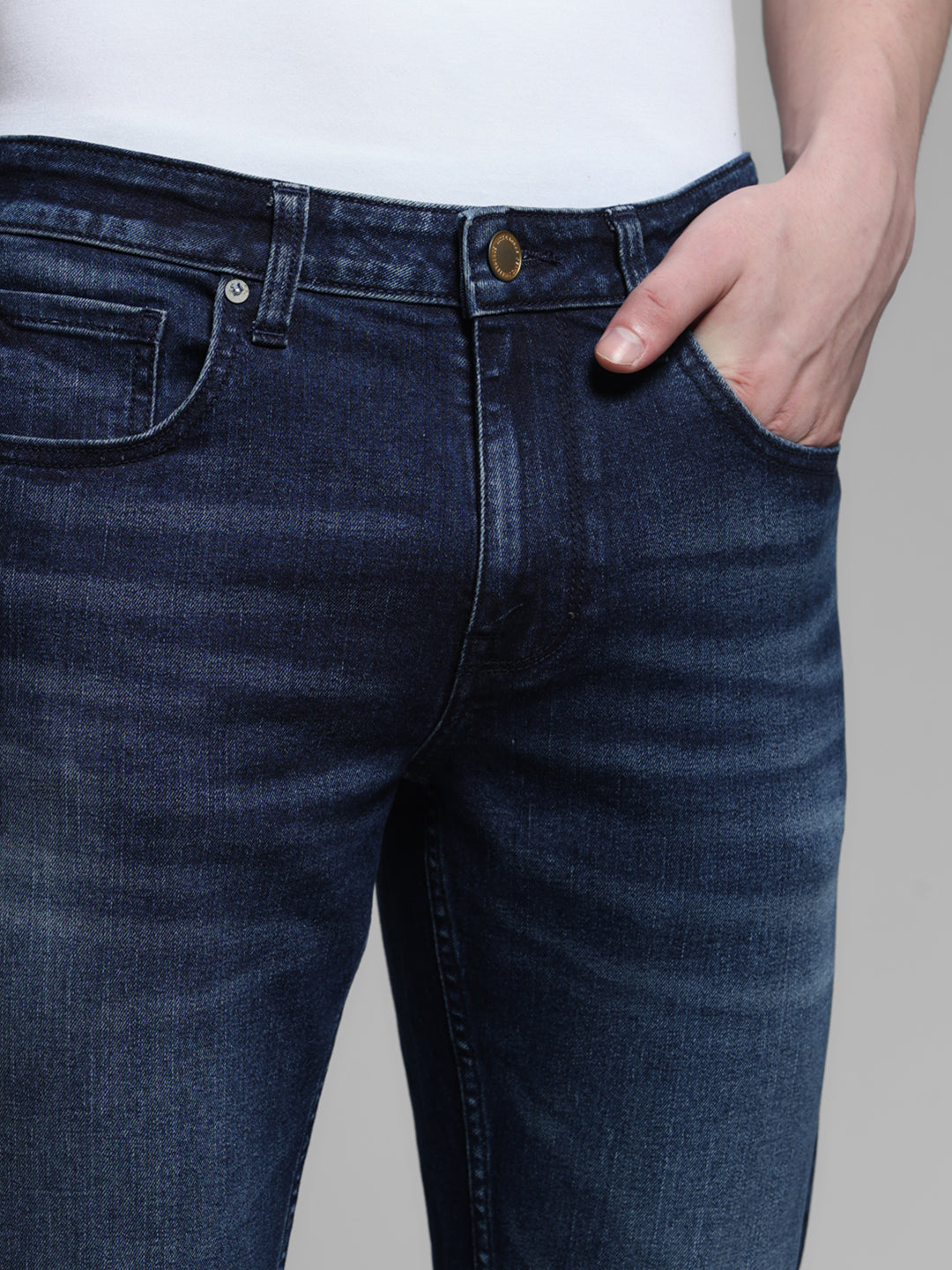 Dark Blue Glenn Washed Slim Fit Jeans