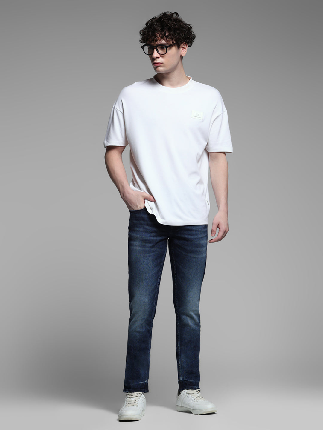 Dark Blue Glenn Washed Slim Fit Jeans