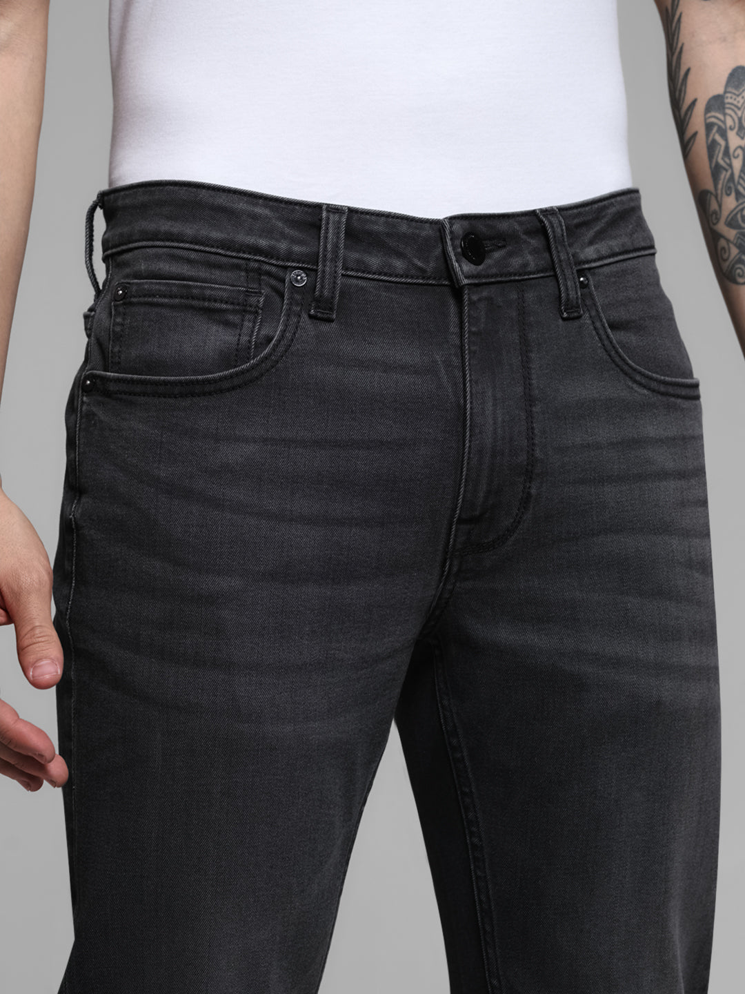 Grey Washed Clark Regular Fit Jeans