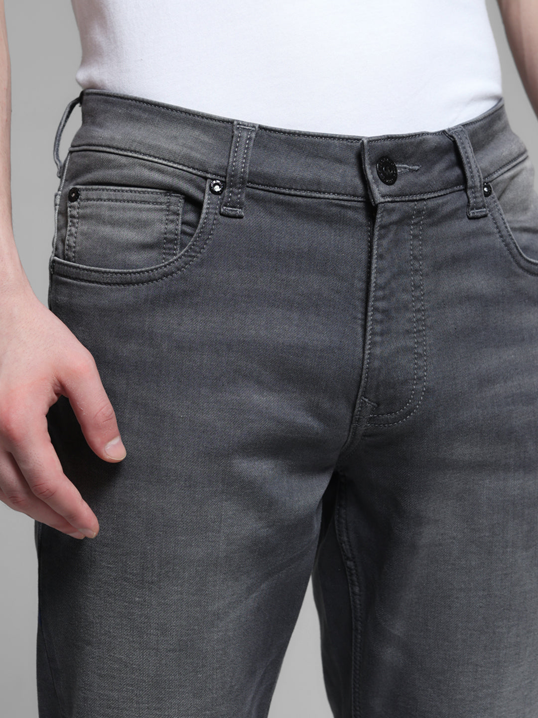 Grey Low Rise Glenn Slim Fit Jeans